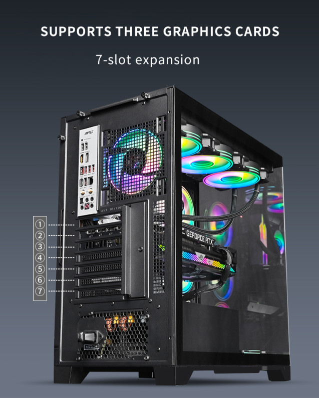 Gaming Kućište SNOWMAN CS005 + 8 X ARGB FAN INCLUDED