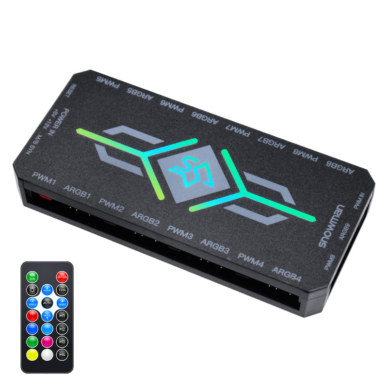 ARGB FAN HUB H9 + REMOTE CONTROLLER 9 X ARGB/ 9 X POWER