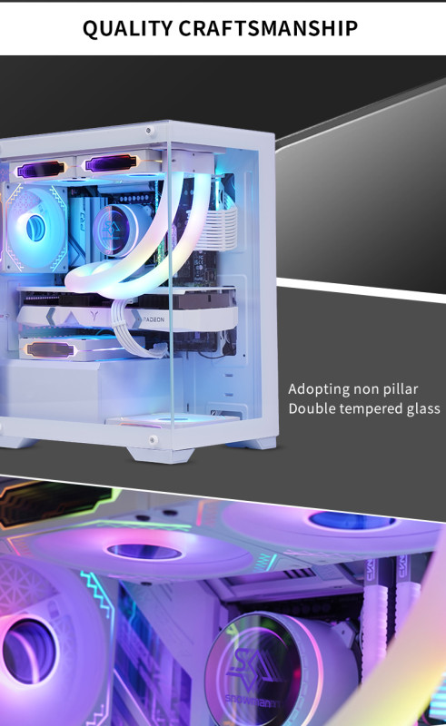 Gaming Kućište SNOWMAN CS036 White + 3 X LED FAN INCLUDED