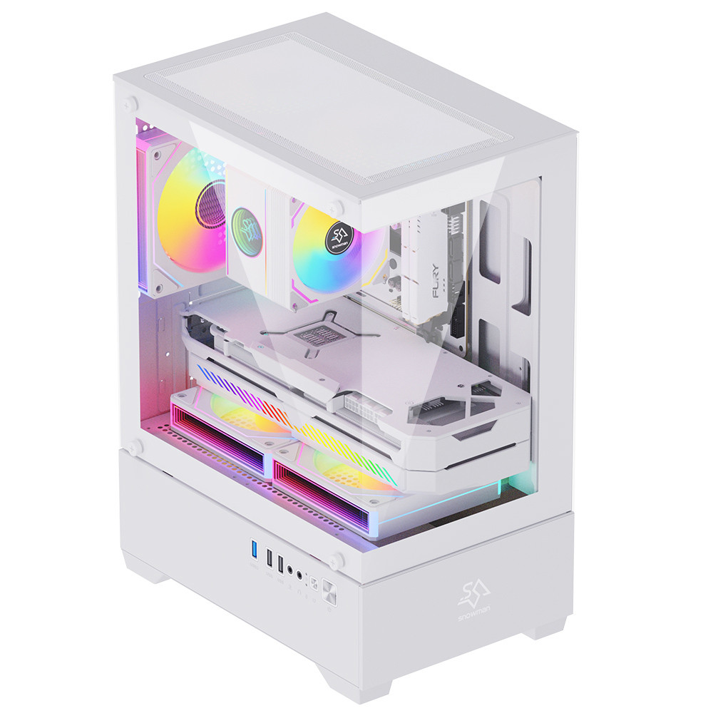 Gaming Kućište SNOWMAN CS085 White + 3 X LED FAN INCLUDED