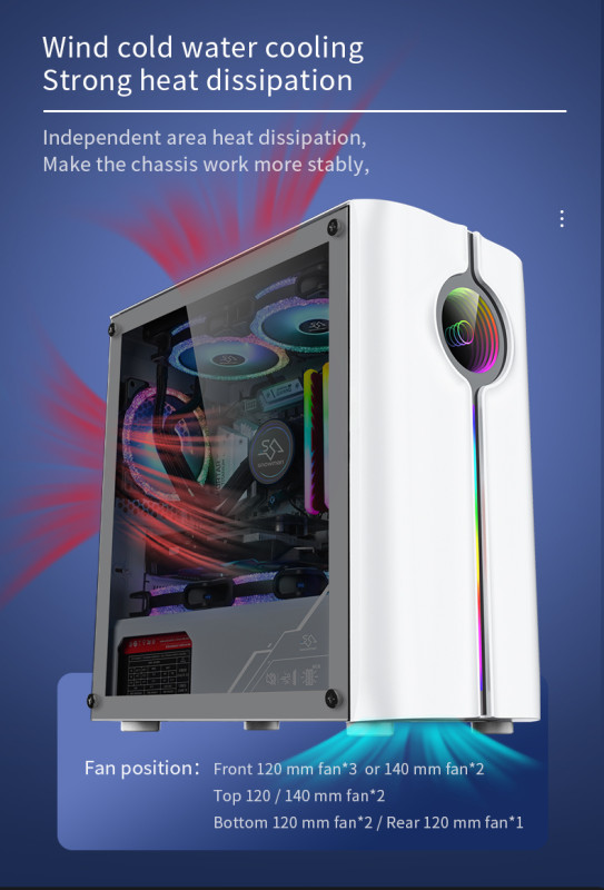 Gaming Kućište SNOWMAN CS029 White RGB FRONT PANEL