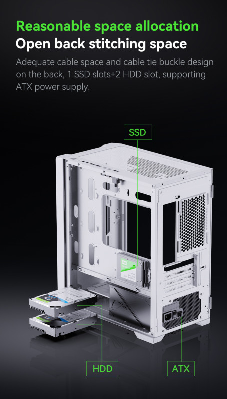 Gaming Kućište SNOWMAN CS032 White + 3 X LED FAN INCLUDED