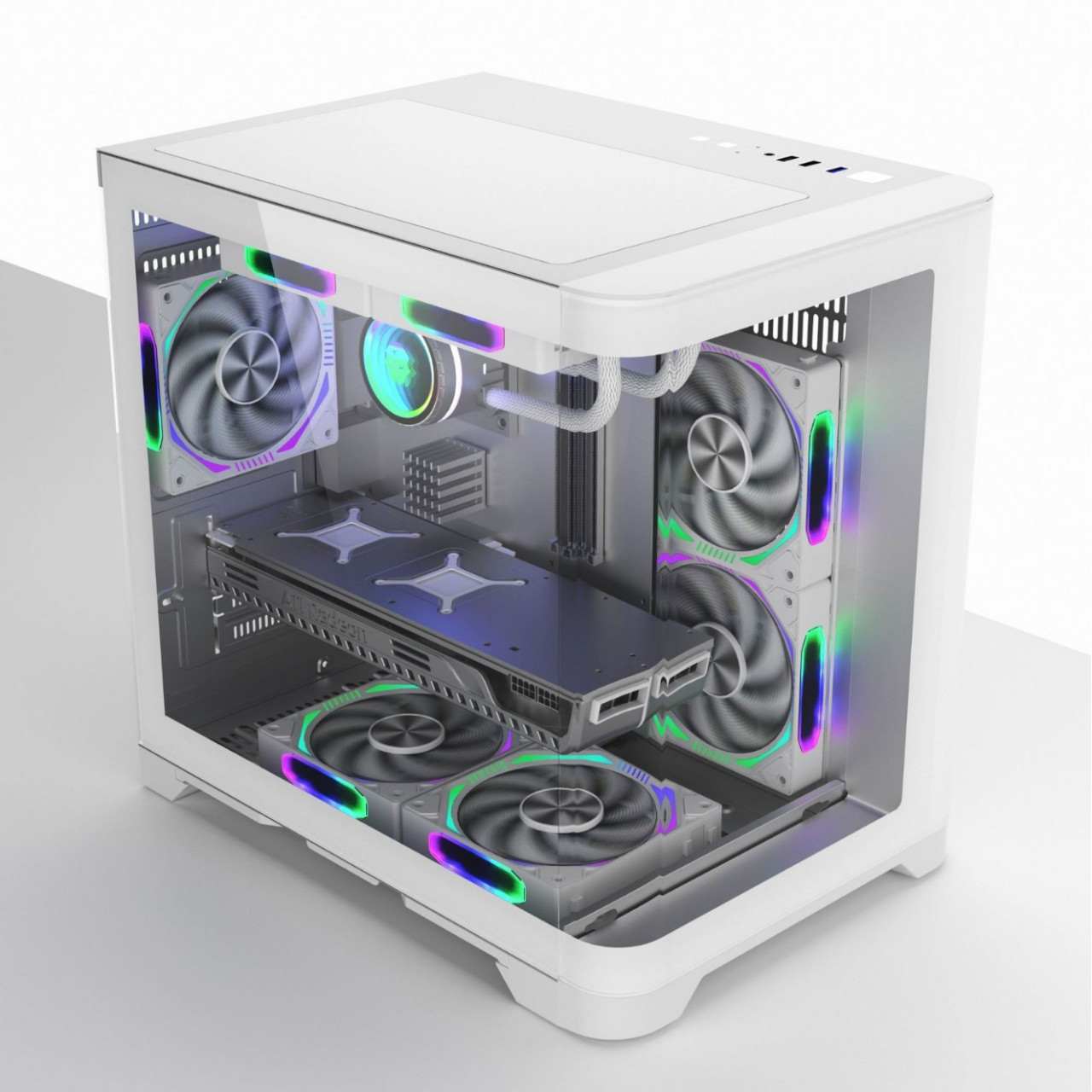 Gaming Kućište CS048 SNOWMAN White + 7 X ARGB FAN INCLUDED