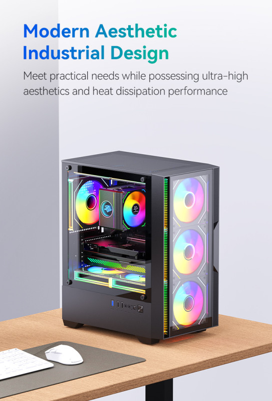 Gaming Kućište SNOWMAN CS084 White + 3 X LED FAN INCLUDED