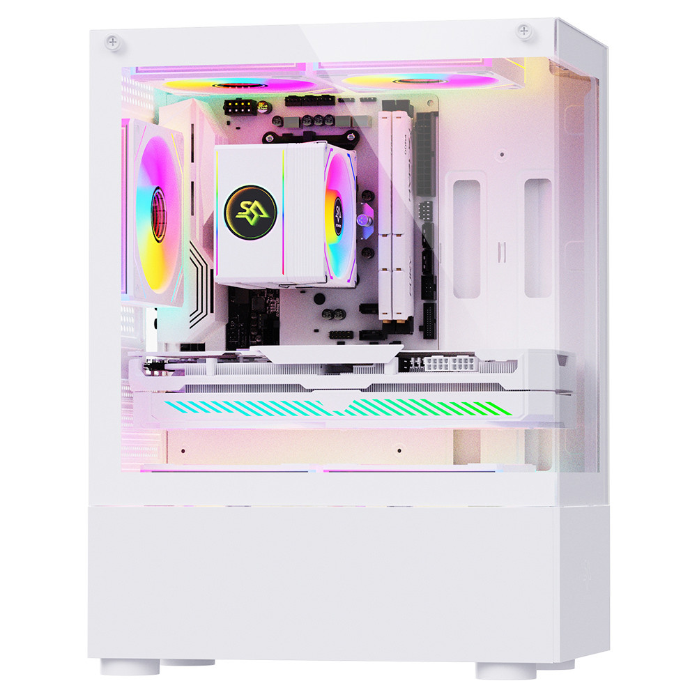 Gaming Kućište SNOWMAN CS054 White + 3 X LED FAN INCLUDED