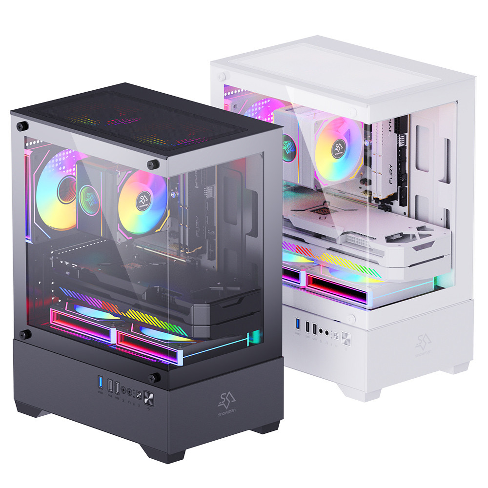 Gaming Kućište SNOWMAN CS085 White + 3 X LED FAN INCLUDED