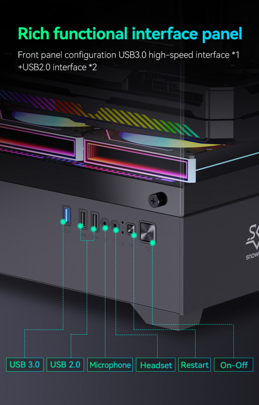 Gaming Kućište SNOWMAN CS085 + 3 X LED FAN INCLUDED