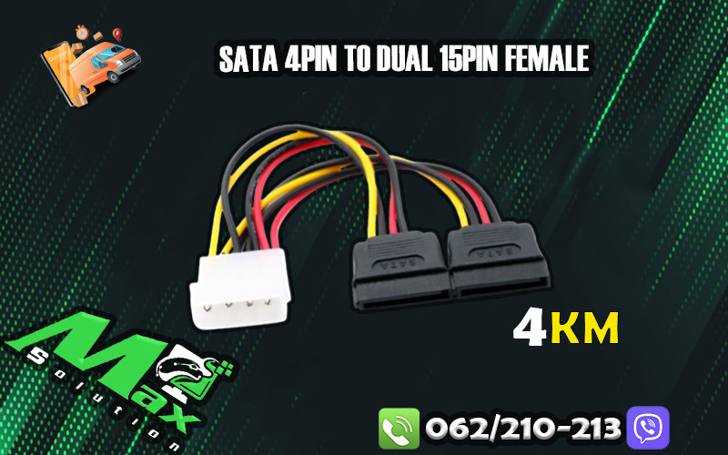 Kabal Adapter Sata 4pin to dual 15pin female