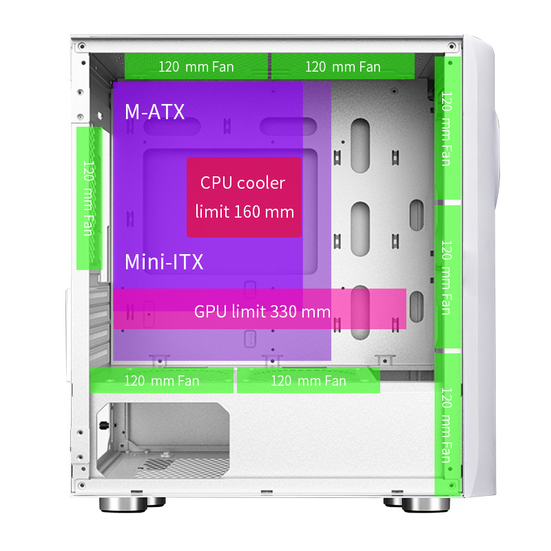 Gaming Kućište SNOWMAN CS029 White RGB FRONT PANEL