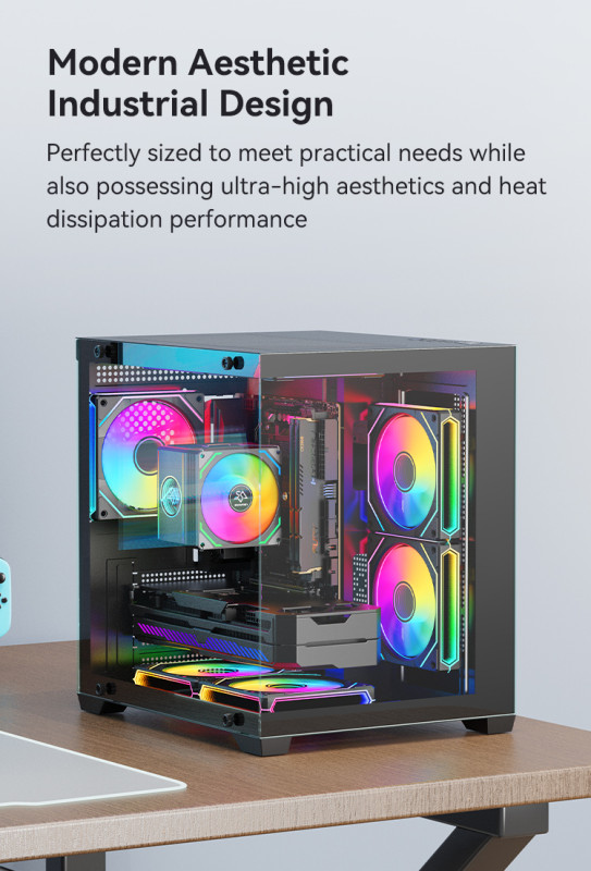 Gaming Kućište SNOWMAN CS049 White + 7 X ARGB FAN INCLUDED