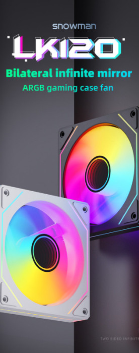 ARGB VENTILATOR LK120-ARGB FAN WHITE / COOLER BIJELI