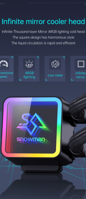 SNOWMAN Vodeno hladjenje KS120 ARGB BIJELO All Socket AMD / INTEL