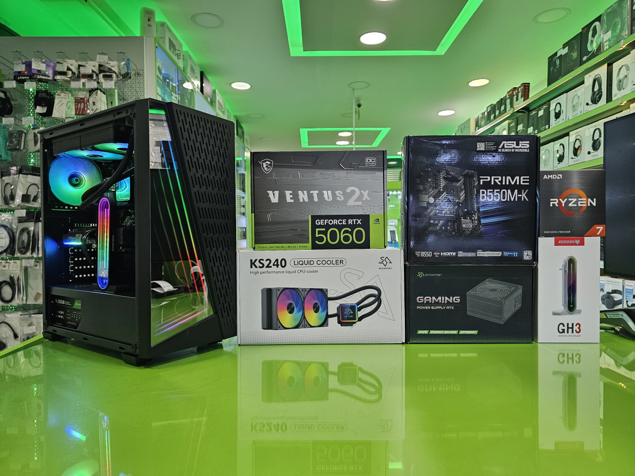 Gaming PC MAX Ryzen 7 5700X /16GB/RTX 5060 8GB/SSD 500GB +HDD 1TB