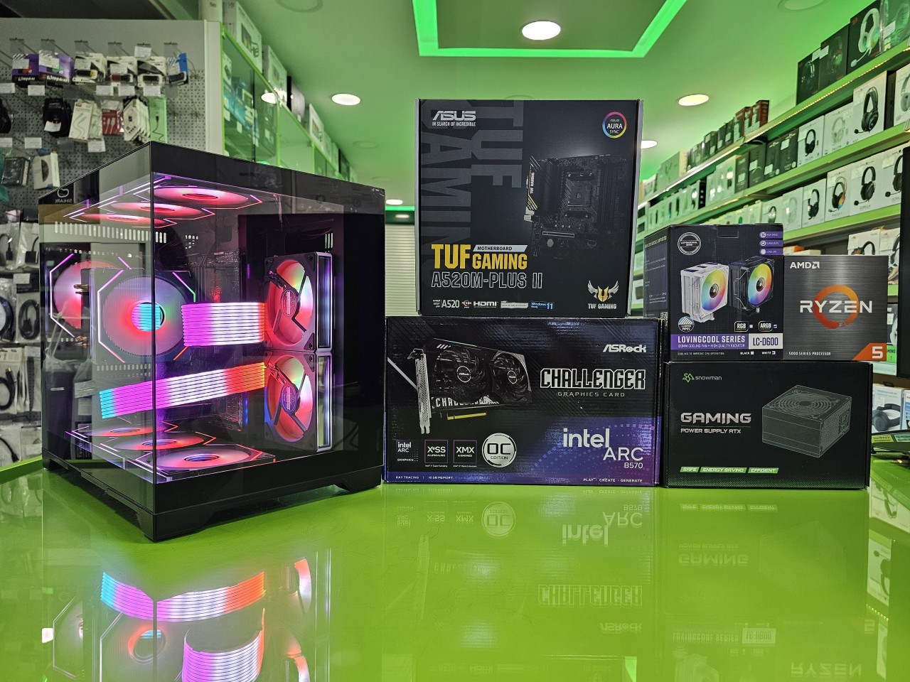 Gaming PC MAX Ryzen 5 5500 /16GB/ARC B570 10GB/SSD 500GB+HDD 1TB