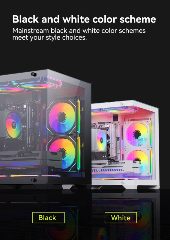 Gaming Kućište SNOWMAN CS049 White + 7 X ARGB FAN INCLUDED