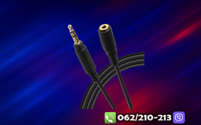 DC 3.5MM 3 pole Male To 3 pole Female Aux Audio Stereo Kabal 1.5m