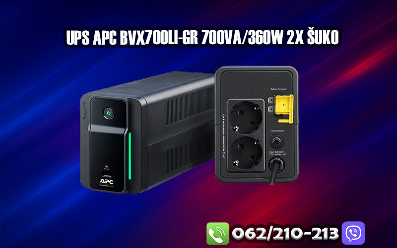 UPS APC BVX700LI-GR 700VA/360W 2x suko