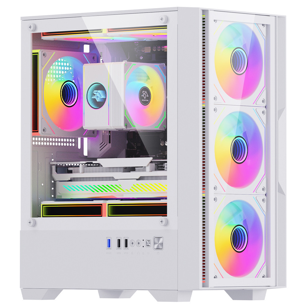 Gaming Kućište SNOWMAN CS084 White + 3 X LED FAN INCLUDED