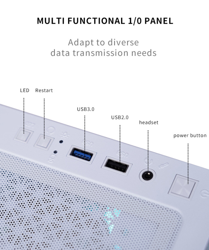 Gaming Kućište SNOWMAN CS036 White + 3 X LED FAN INCLUDED
