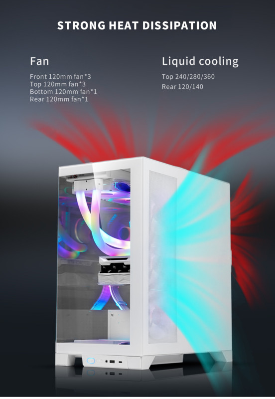 Gaming Kućište SNOWMAN CS005 + 8 X ARGB FAN INCLUDED