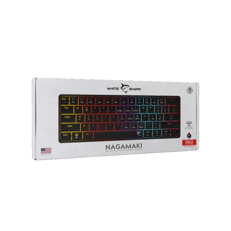 MEHANICKA Tastatura White Shark GK-006111 NAGAMAKI Crna Red.Sw