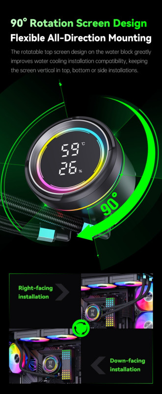 SNOWMAN Vodeno hladjenje KM360 ARGB CRNO All Socket AMD / INTEL