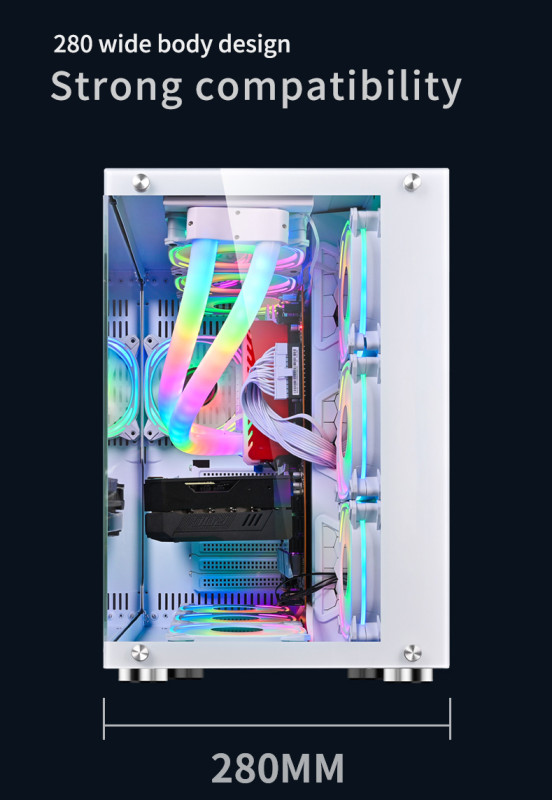 Gaming Kućište SNOWMAN CS016 + 10 X ARGB FAN INCLUDED