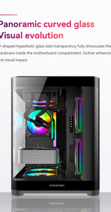 Gaming Kućište SNOWMAN CS083 + 3 X ARGB FAN INCLUDED