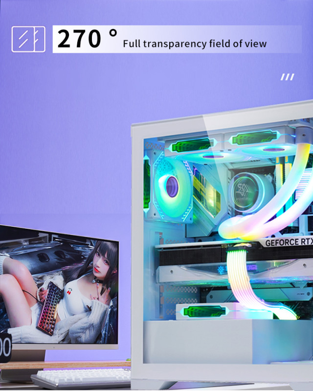 Gaming Kućište SNOWMAN CS036 White + 3 X LED FAN INCLUDED
