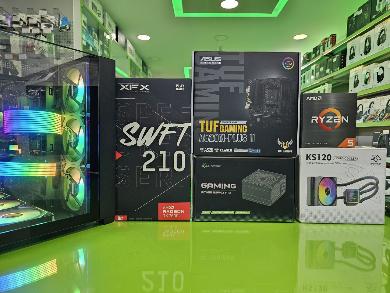 Gaming PC MAX Ryzen 5 5600X /16GB/RX 7600 8GB/SSD 500GB + HDD 1TB