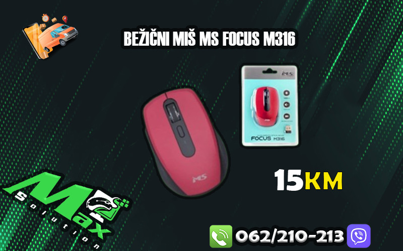 Bezicni Mis MS FOCUS M316 / crveni