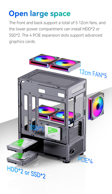 Gaming Kućište SNOWMAN CS054 + 3 X LED FAN INCLUDED