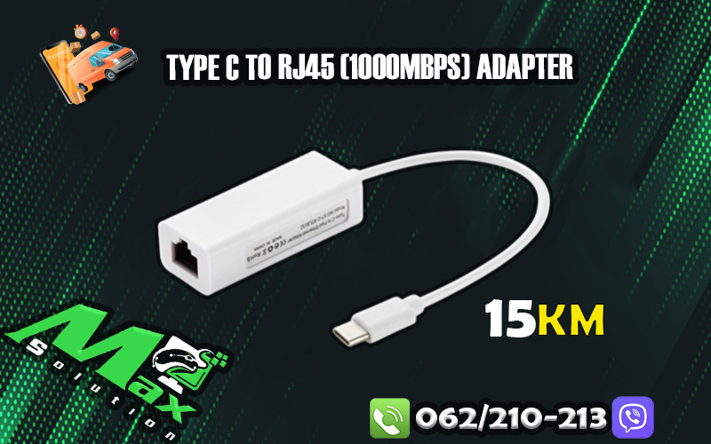 Type c to RJ45 (1000Mbps) adapter