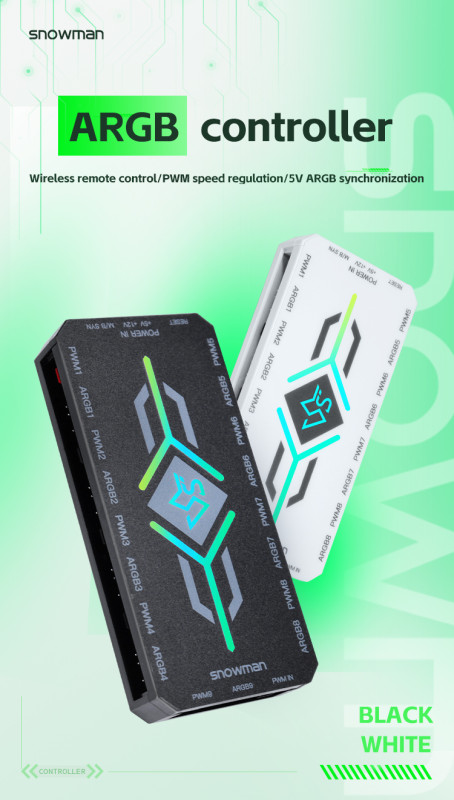 ARGB FAN HUB H9 + REMOTE CONTROLLER 9 X ARGB/ 9 X POWER