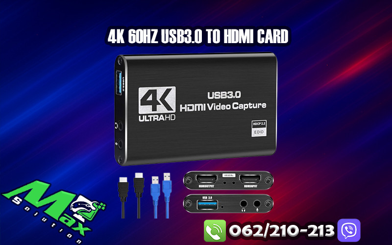 Capture card 4K 60HZ USB3.0 to HDMI card