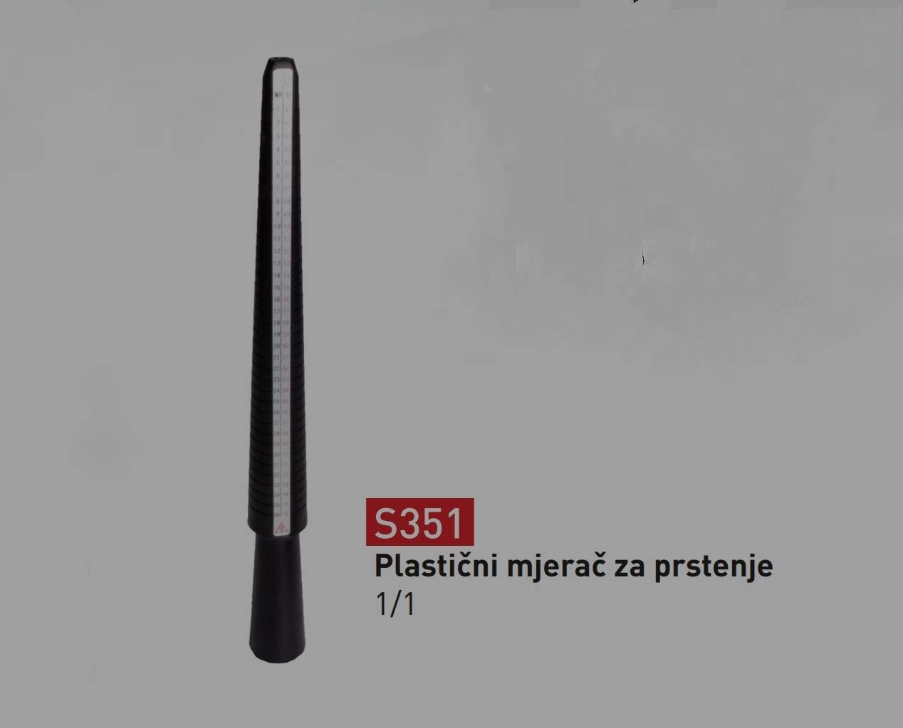 Plastični mjerač za prstenje