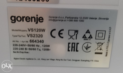 VARILAC FOLIJE VS 120W GORENJE