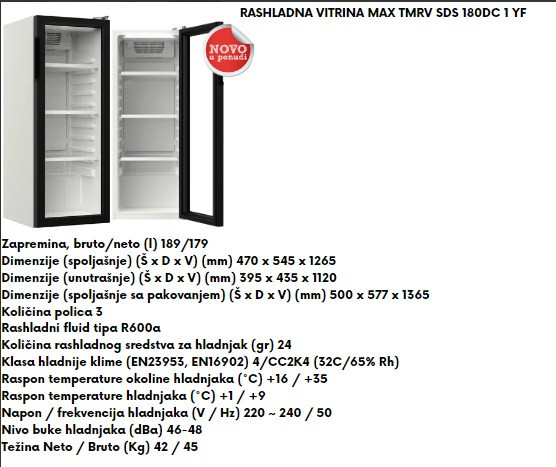 RASHLADNA VITRINA MAX TMRV SDS180DC1Y