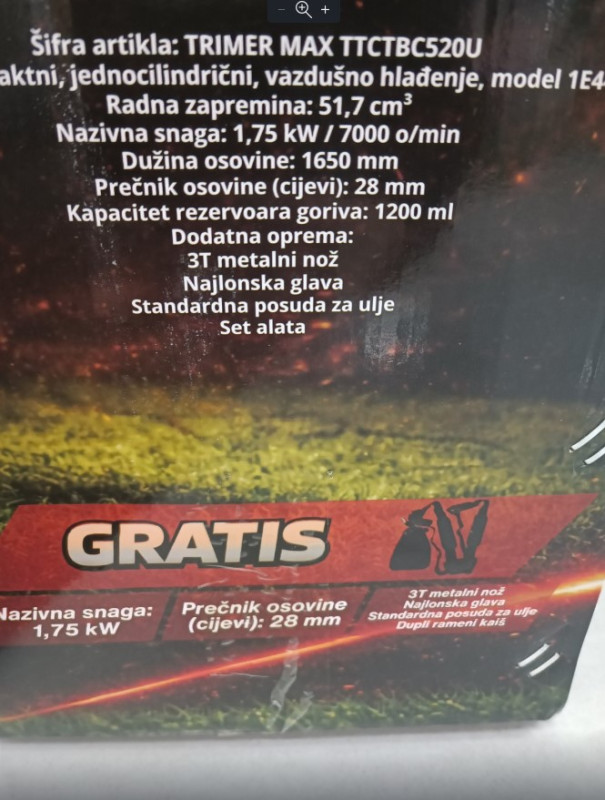 TRIMER BENZINSKI MAX GARDEN TTCTBC520U