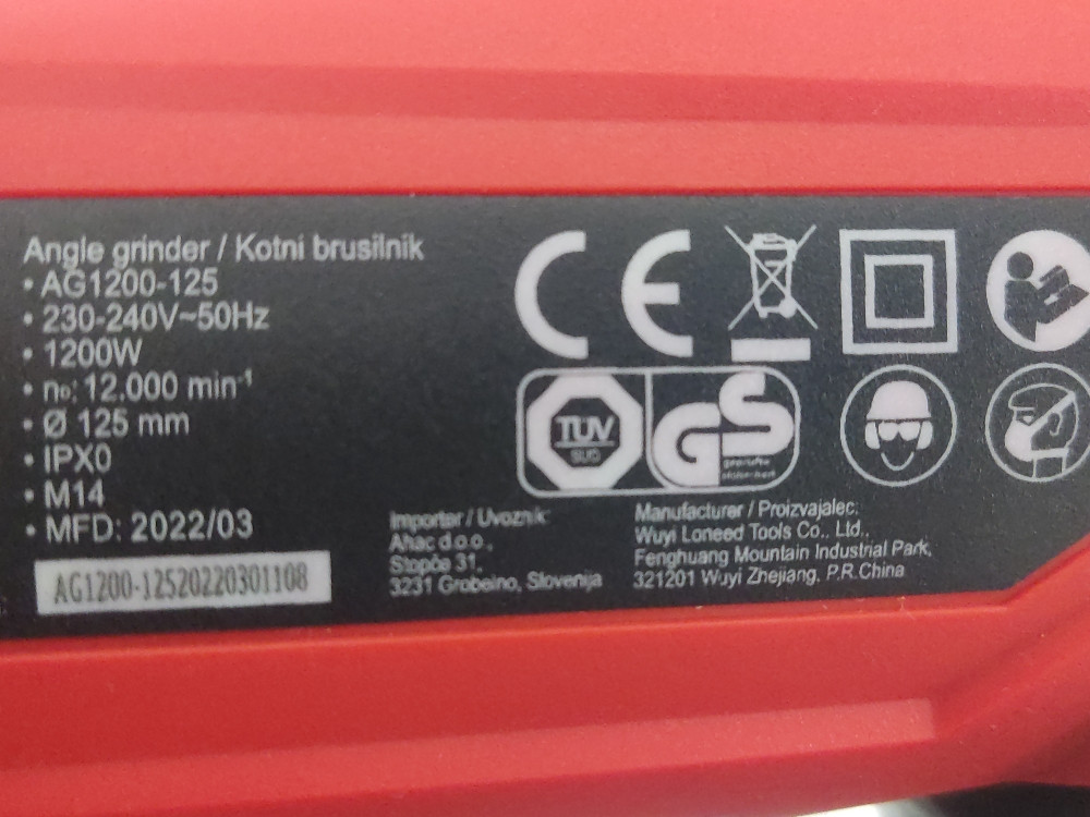 BRUSILICA KUTNA ISKRA 1200W  AG1200-125MM