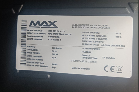 RASHLADNA VITRINA MAX TMRV 385DCBLACK