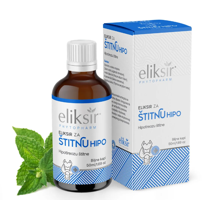 Eliksir za Stitnu(HIPO)50ml- povećava nivo lučenja hormona štitne žlijezde, smiruje rad h