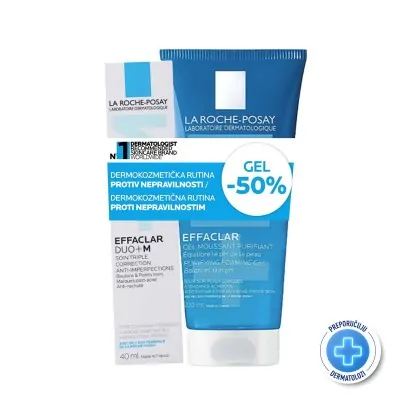 LRP PROMO Effaclar gel za ciscenje osjetljive masne koze 200ml+LRP Effaclar Duo+M trostruka korektivna njega 40ml-50%