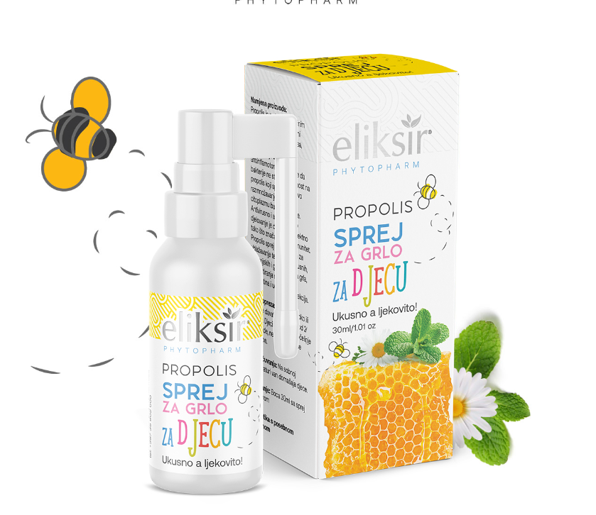 Eliksir Propolis sprej za grlo odrasli 30ml - ublažavanje tegoba kod virusnih, bakterijskih i gljivičnih u