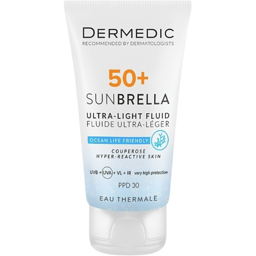 DERMEDIC SUNBRELLA Ultra lagani fluid SPF50+ kuperozna i hiper-reaktivna koža
