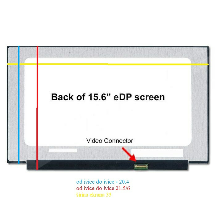Display ekran 15.6 SLIM 30 FHD IPS KRAĆI bez zakački