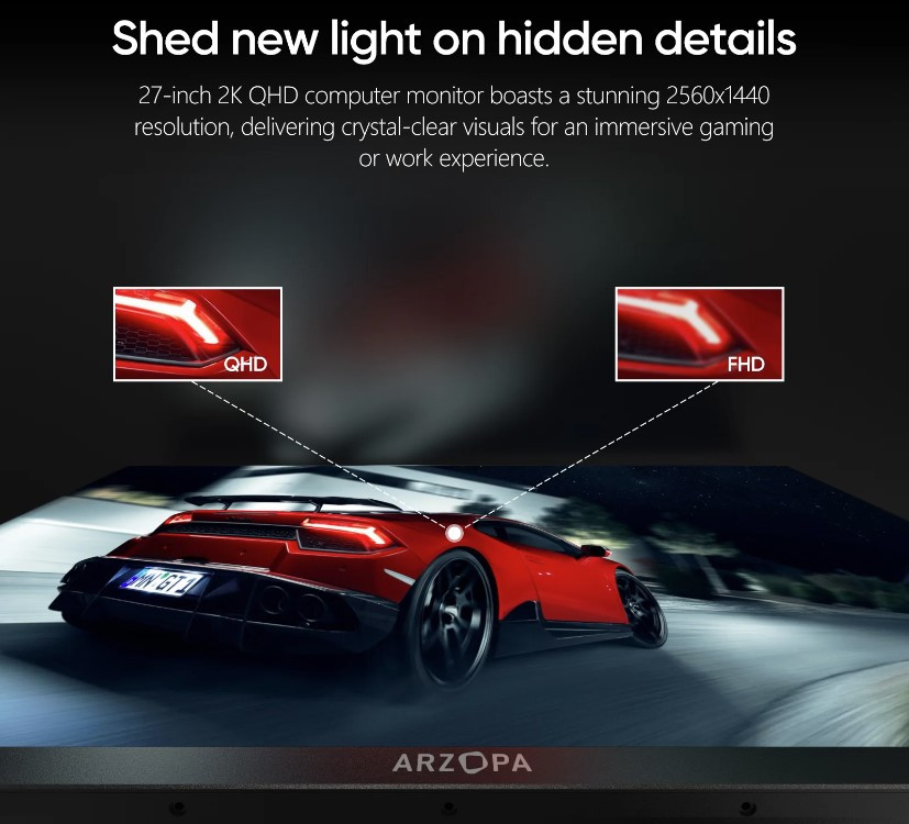 Monitor ARZOPA M1RC-27" 180Hz 2K QHD Gaming
