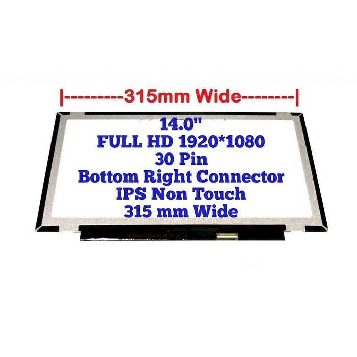 Ekran display 14.0 slim 30pin FULL HD IPS MAT kraći