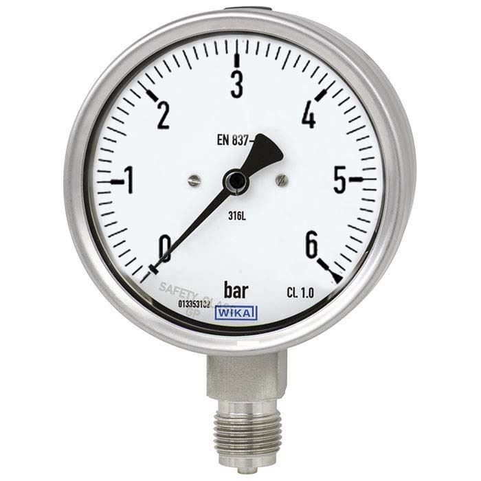 232.50.100 Manometar 0 do 6 bar radijalni 1/2 fi 100mm INOX