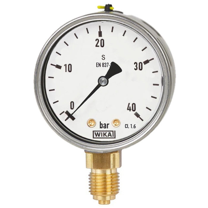 213.53.063 Manometar 0 do 40 bar radijalni 1/4 fi 63mm INOX punjen glicerinom